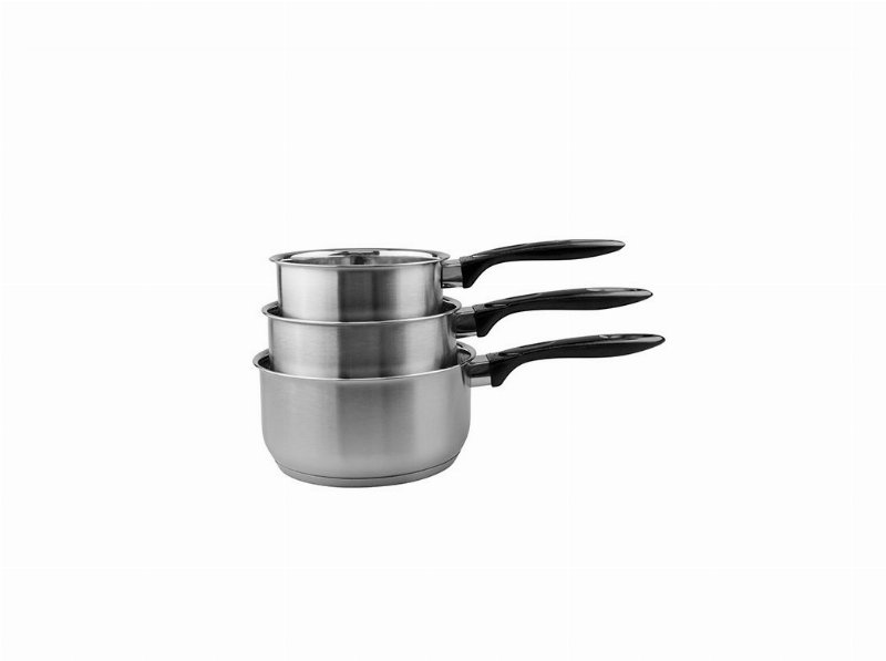 Conjunto De 3 Caçarolas Actuel Em Inox Com Asa 14/16/18 Cm
