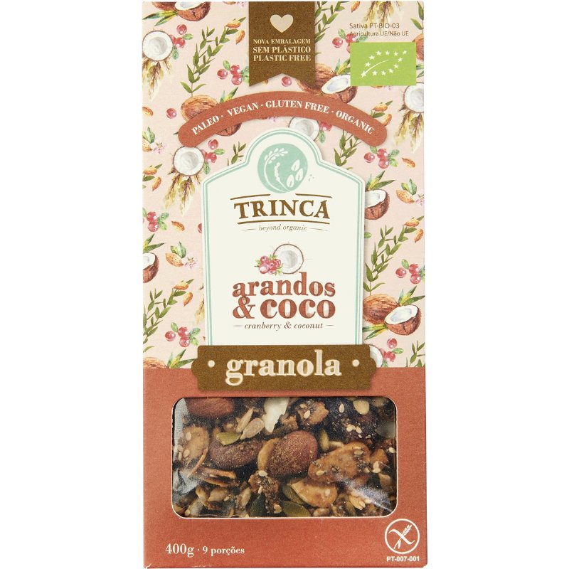 Granola Com Arandos E Coco Biológica Sem Glúten 400 g