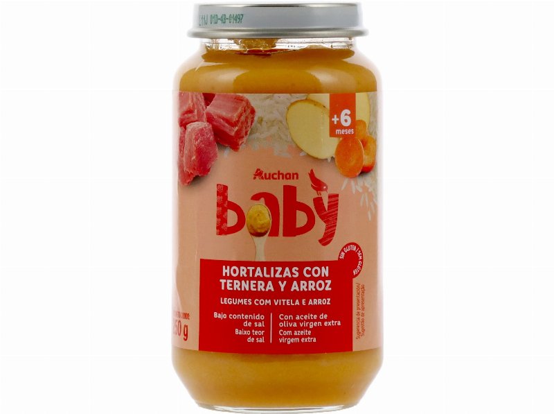 Refeição Auchan Baby Legumes Com Vitela E Arroz Sem Glúten 250 g
