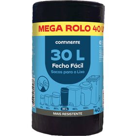 Sacos Lixo Fecho Fácil 30 Lt Continente 40 Un