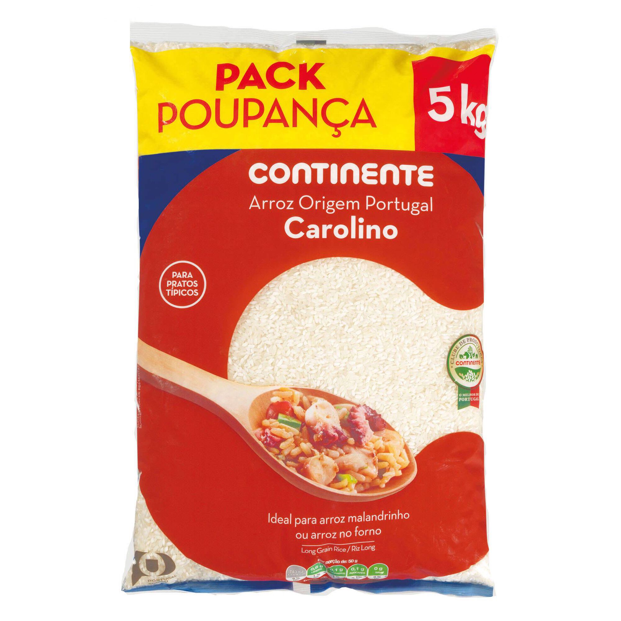 Arroz Carolino Pack Poupança Continente 5Kg