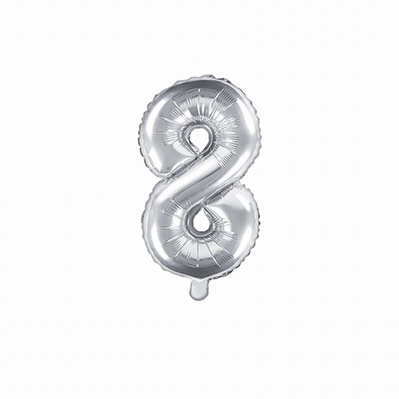 Balão Foil Nº8 Prateado
