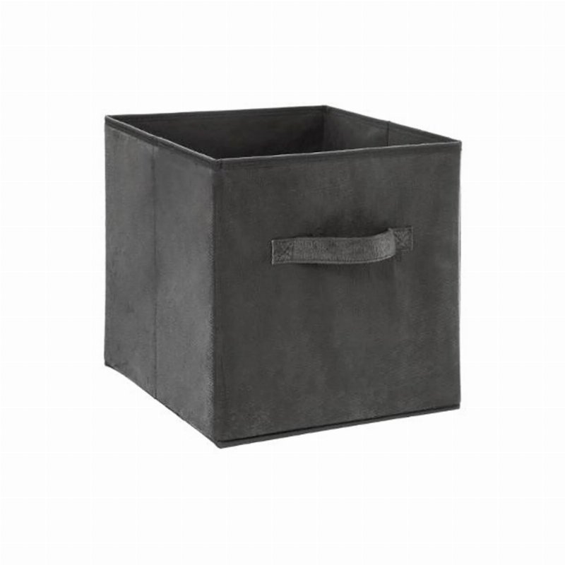 Cubo De Arrumação Efeito Veludo Cinza