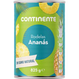 Ananás Rodelas Em Calda Sumo Natural Continente 825 gr