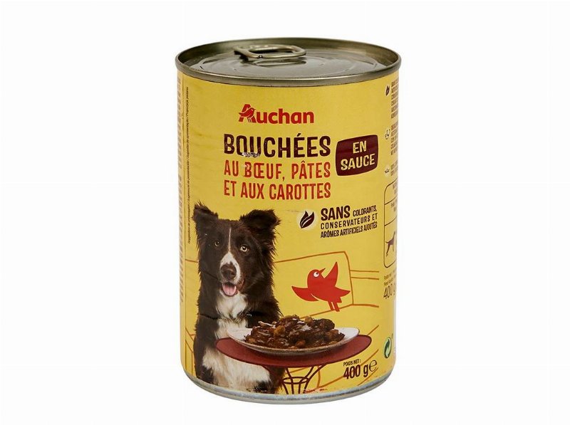 Comida Húmida Para Cão Auchan Pedaços Em Molho Vaca E Com Massa 400 g