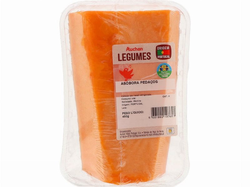 Abóbora Cortada Em Pedaços Auchan Cultivamos O Bom 450 g
