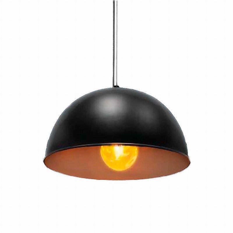 Candeeiro De Teto Preto Interior Cobre "Cinema" D40 Cm