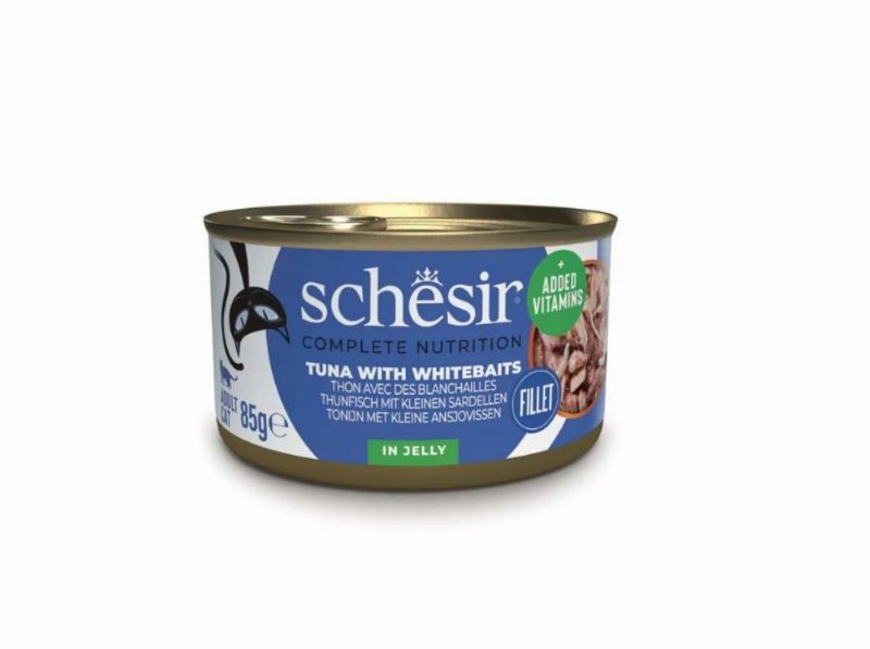 Comida Húmida Para Gato Schesir Lata Com Atum E Anchovas 85 g