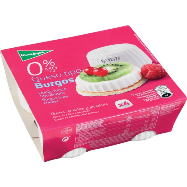 Queijo Fresco Tipo Burgos 0% Gordura Pack 4 250 g