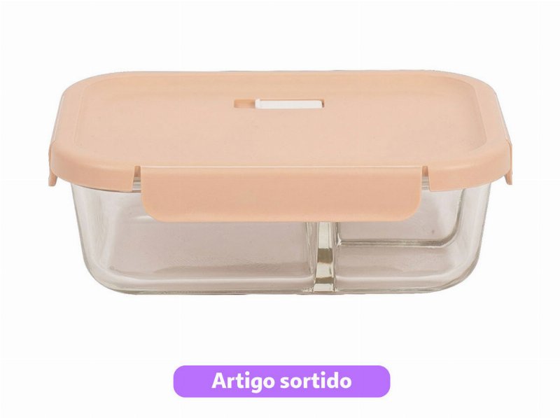 Caixa Hermética Vidro Codil 3 Divisórias 1.4 l Cores Sortidas