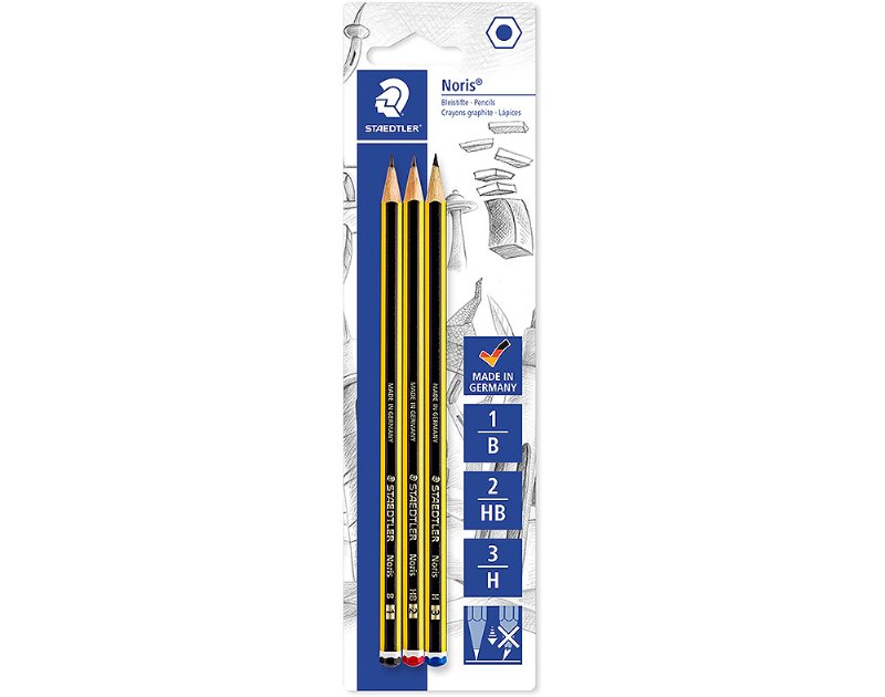 Lápis Grafite Noris Staedtler B+Hb+H 3 Unidades