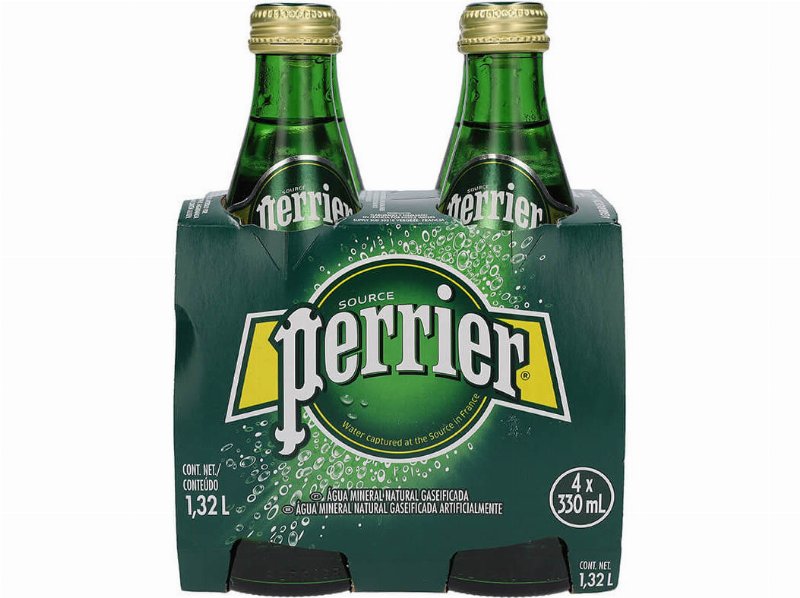 Água Perrier Com Gás Garrafa Vidro 4X0.33 l