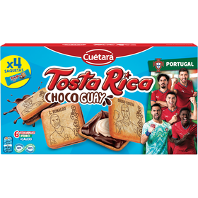 Bolachas Com Recheio De Leite E Cacau Tosta Rica Choco Guay Cuétara 168 gr (4 Un)