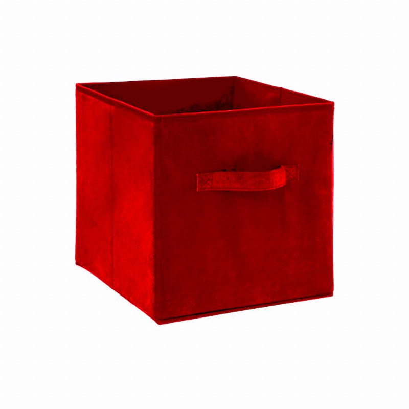Cubo De Arrumação Efeito Veludo Vermelho