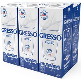 Leite Uht Inteiro Gresso 6 X 1 Lt