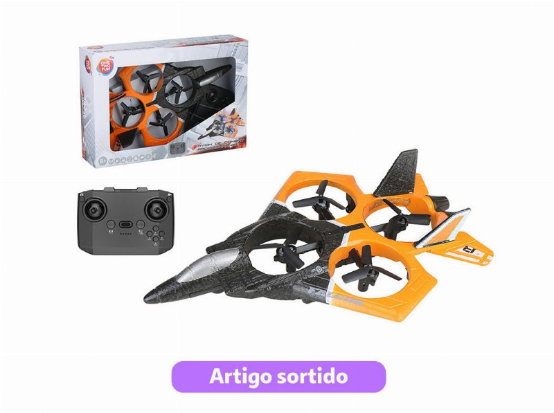 Avião De Combate One Two Fun R/C 30Cm Cores Sortidas