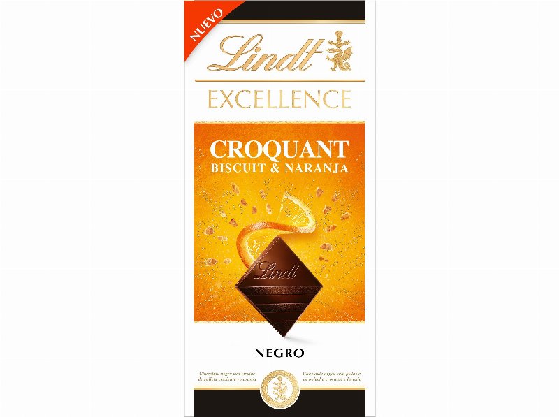 Chocolate Lindt Excellence Croquant Biscuit Laranja 100 g