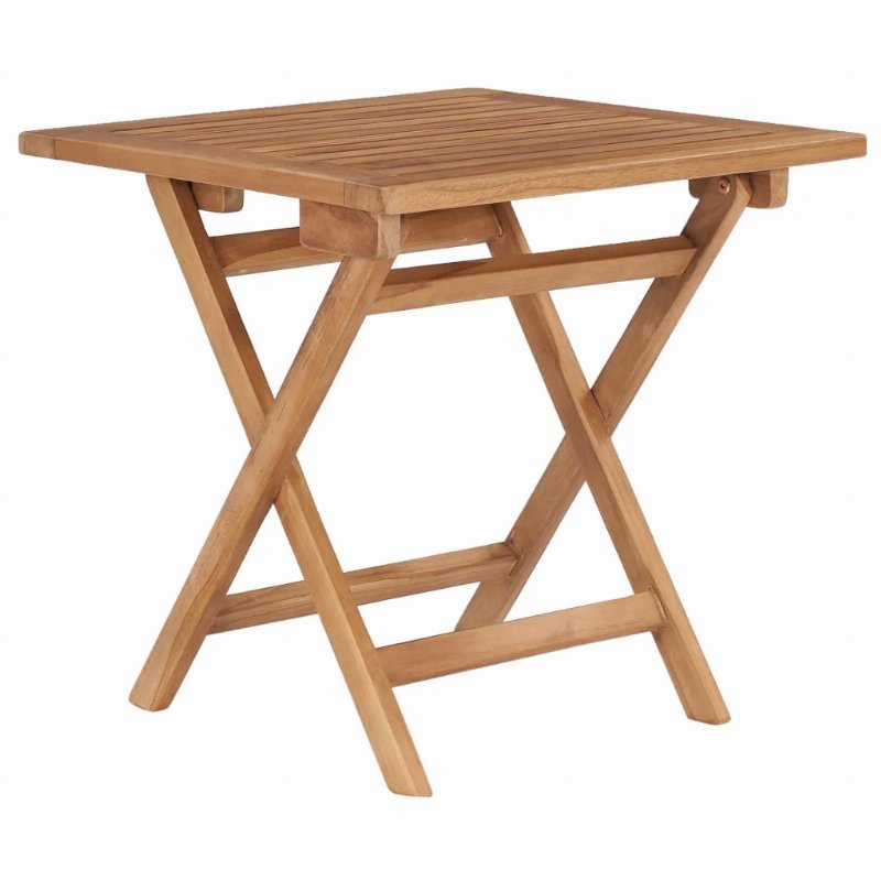 Hkh Mesa De Jardim Dobrável 45X45X45 Cm Madeira De Teca Maciça - Marrom