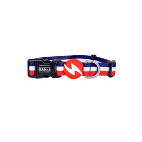 Coleira Para Cão Stripes3 Vermelho E Azul Xs Dashi 1 Un