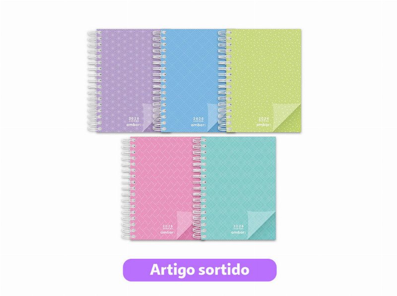 Agenda Diaria Ambar Look 14.7X21Cm Cores Sortidas