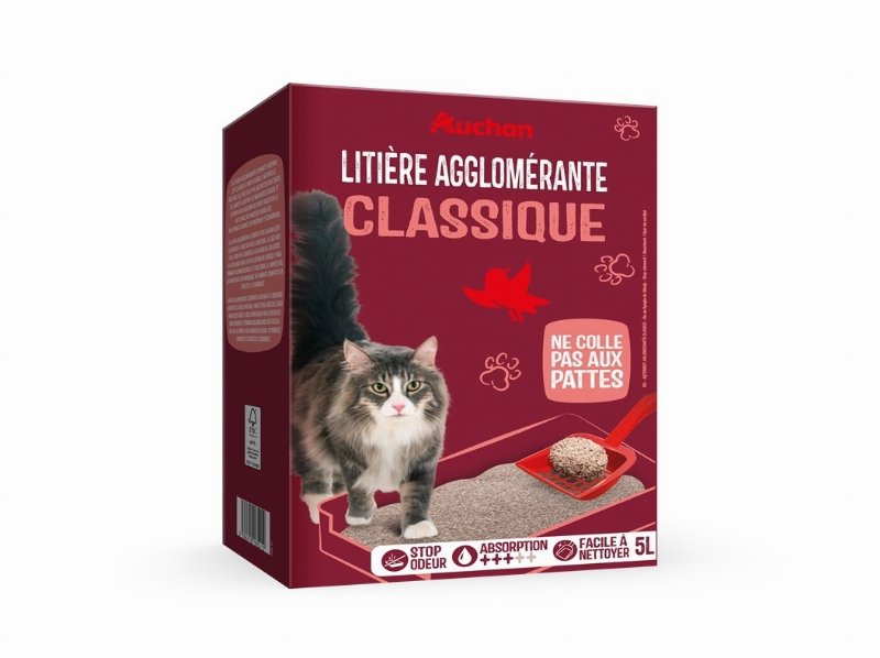 Areia Para Gato Auchan Mineral Aglomerante Compacta 5 l