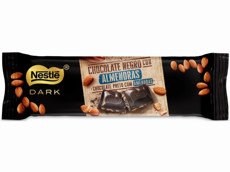 Tablete Chocolate Nestlé Dark Negro Com Amêndoas 250 g