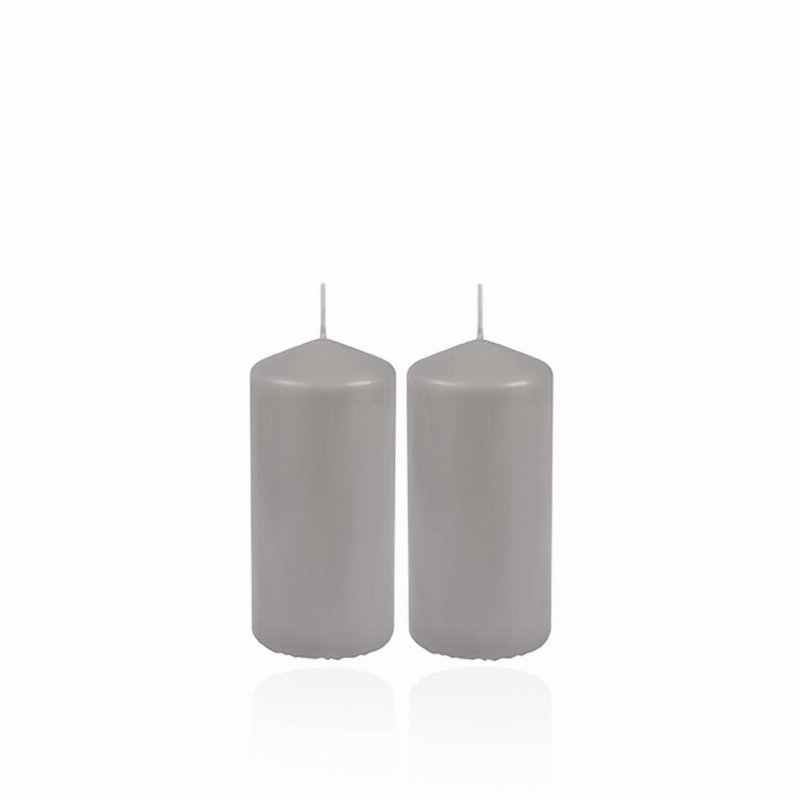 Basic Kool Conjunto 2 Velas Coluna Essentiel Cinza 10 Cm