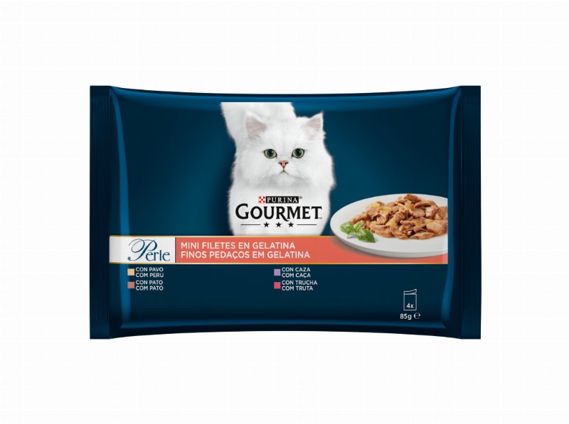 Comida Húmida Para Gato Gourmet Perle Com Gelatina 4X85 g