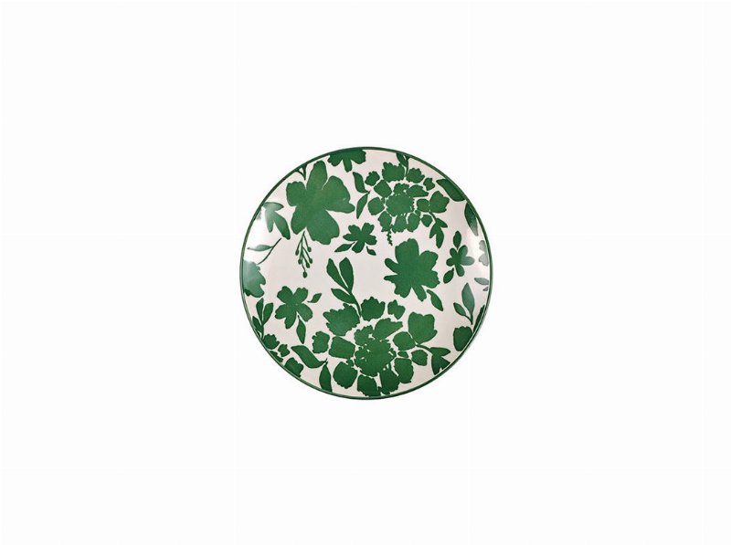 Prato Sobremesa Actuel Verde Flores Ø19.2X2.5Cm