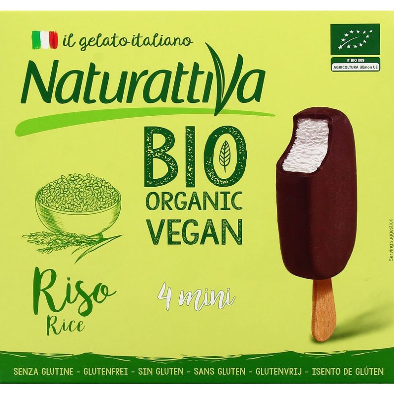 Mini Gelado Vegetal Sem Glúten Biológico Pack 4 200 g