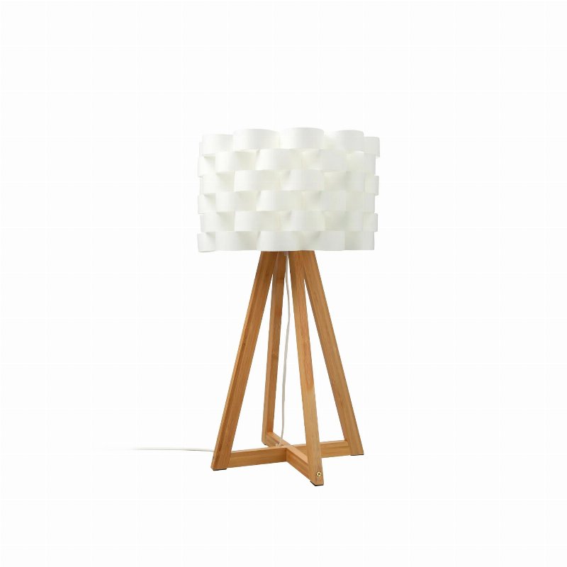 Candeeiro De Mesa Bambu Moki Branco