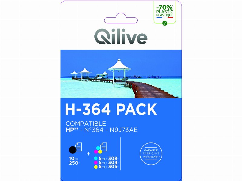 Pack Tinteiros Qilive Compatível Hp 364 Preto E Cor