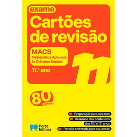 Cartões De Revisão - Livro Matemática Aplicada Às Ciências Sociais - 11.º Ano