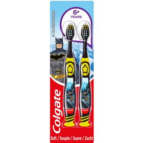 Escova De Dentes Suave Batman & Wonder Woman + 6 Anos Colgate 2 Un