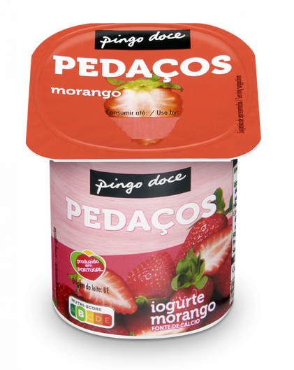 Iogurte Pedaços De Morango Pingo Doce 0.125Kg