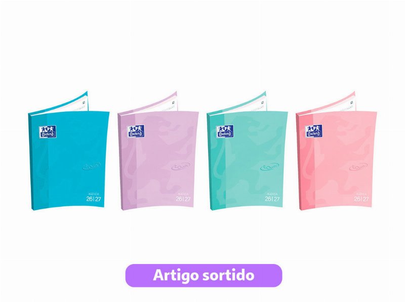 Agenda Escolar Oxford Touch Pastel 2026/2027 Cores Sortidas