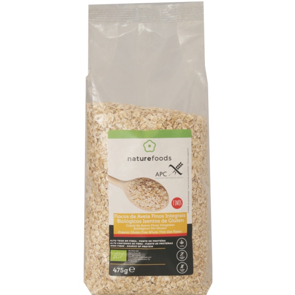 Flocos De Aveia Finos Integrais Sem Glúten Biológicos 475 g