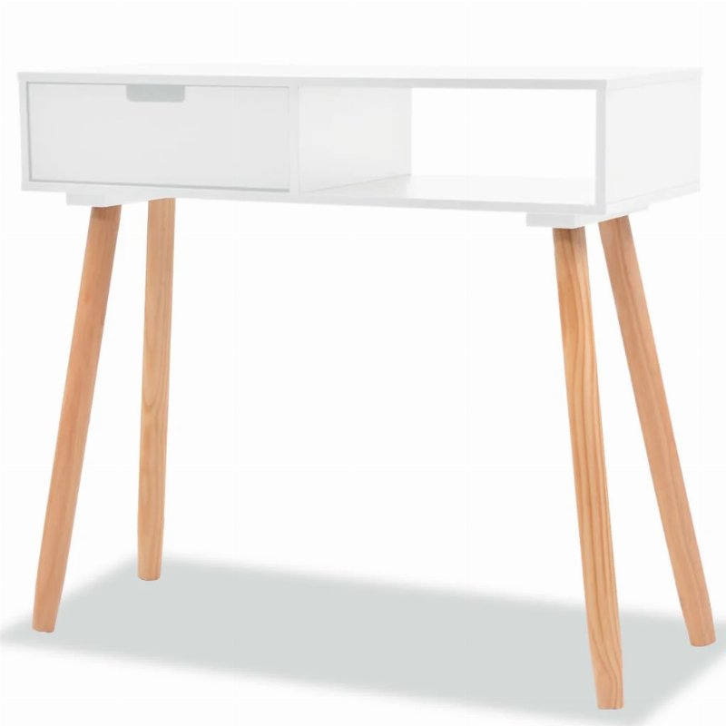 Hkh Mesa De Apoio De Em Pinho Maciço - Branco