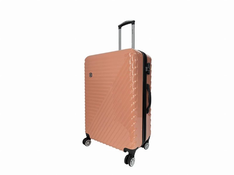 Mala De Viagem Grande Rígida Airport Coral 8 Rodas 74X51X29Cm