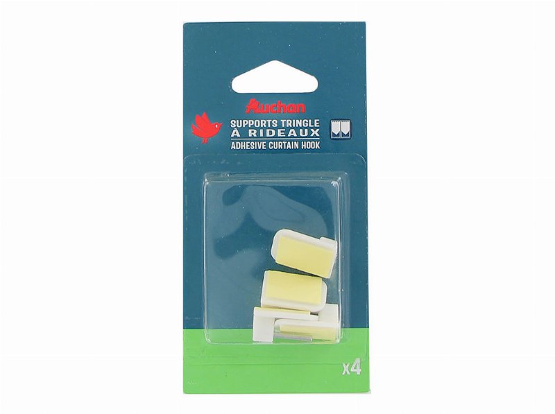 Suporte Adesivo Auchan Para Varões Cinzento 4 Peças 17X24Mm