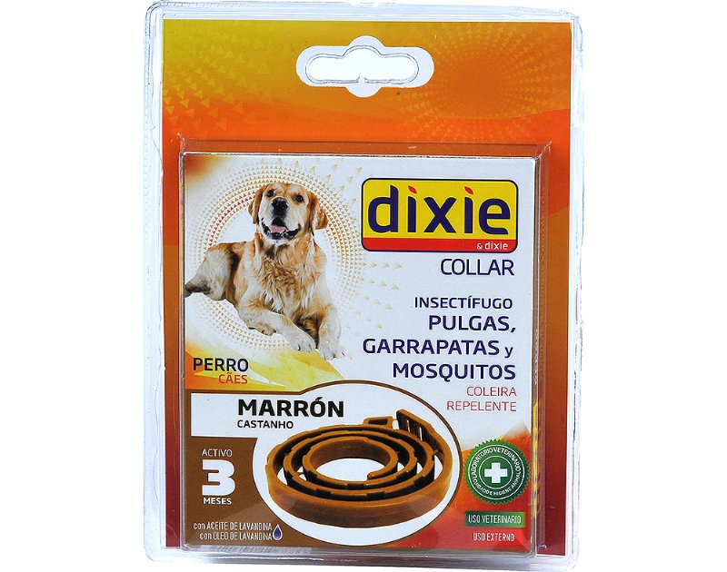Coleira Repelente Dixie Para Cão Cor Castanha