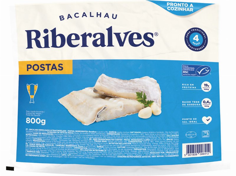Bacalhau Riberalves Demolhado Postas Msc 800 g