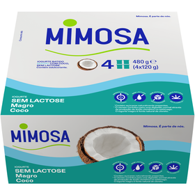 Iogurte Magro Coco Sem Lactose Mimosa 480 gr (4 Un)