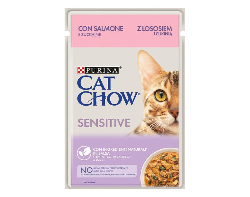 Comida Húmida Para Gato Cat Chow Sensitive Com Salmão E Courgete 85 g