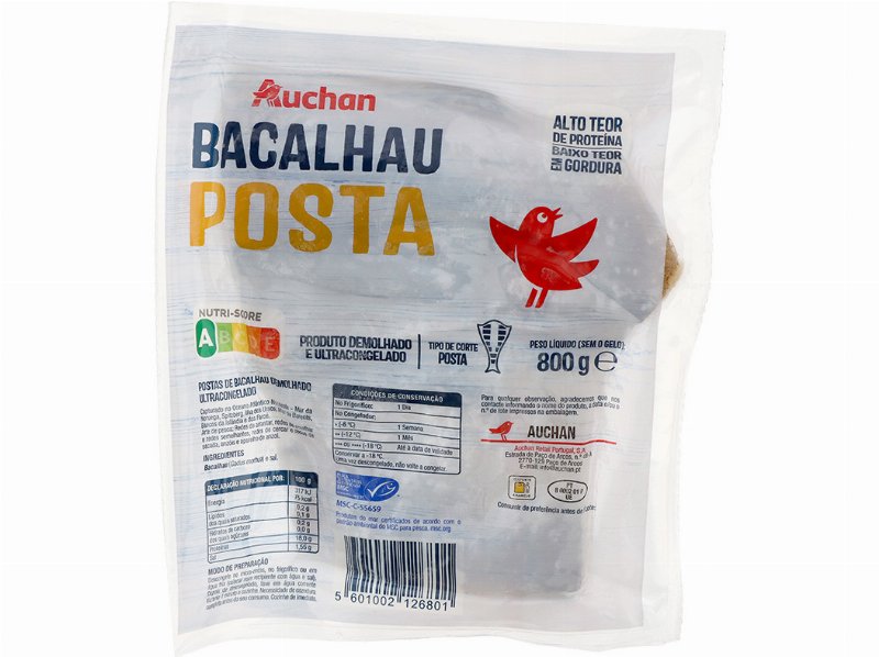 Bacalhau Demolhado Auchan Posta Média Msc 800 g