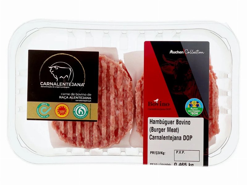 Hamburguer Bovino Carnalentejana Dop Isento Gluten Auchan Cultivamos O Bom 4Uni 465 gr