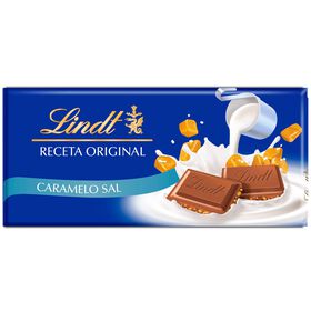 Tablete De Chocolate De Leite Receta Original Caramelo Salgado Lindt 100 gr