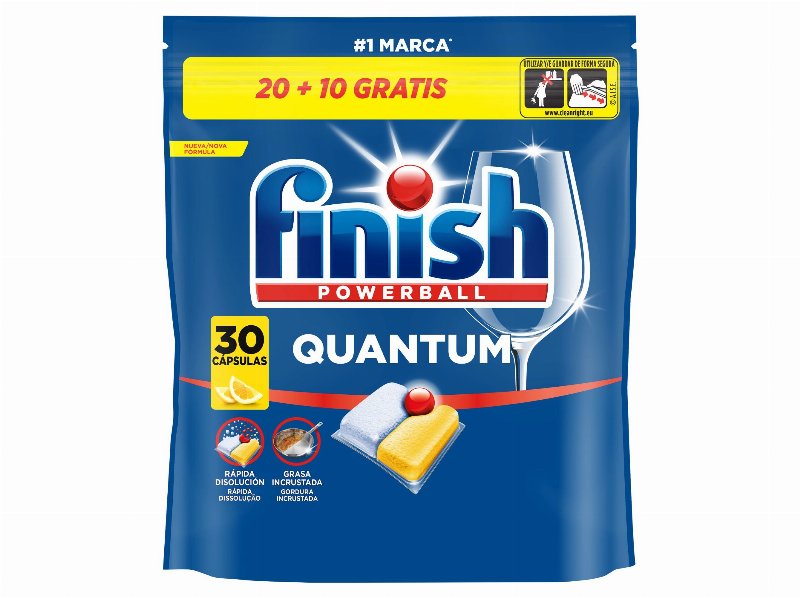 Det. Loiça Máq. Finish Quantum Limão 30D