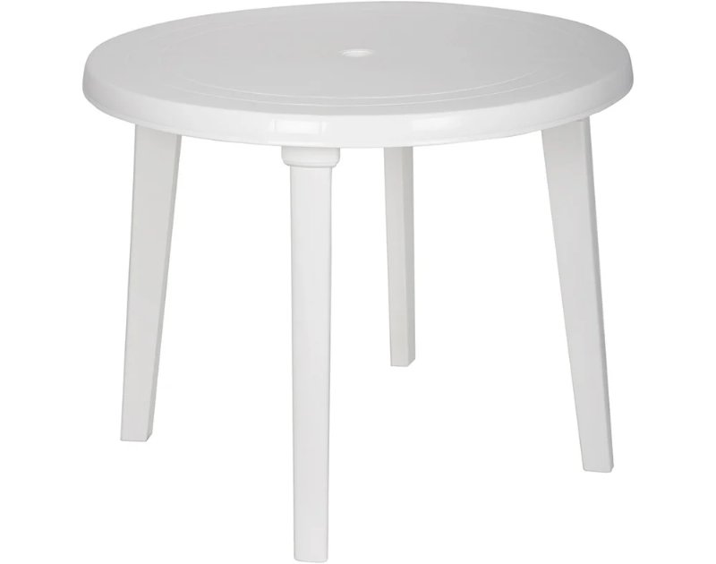Mesa Redonda Braga 3 g Resins Branco 90Cm