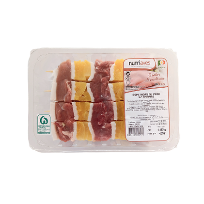 Espetadas De Peru Com Ananás Embaladas Nosso Talho 0.65Kg